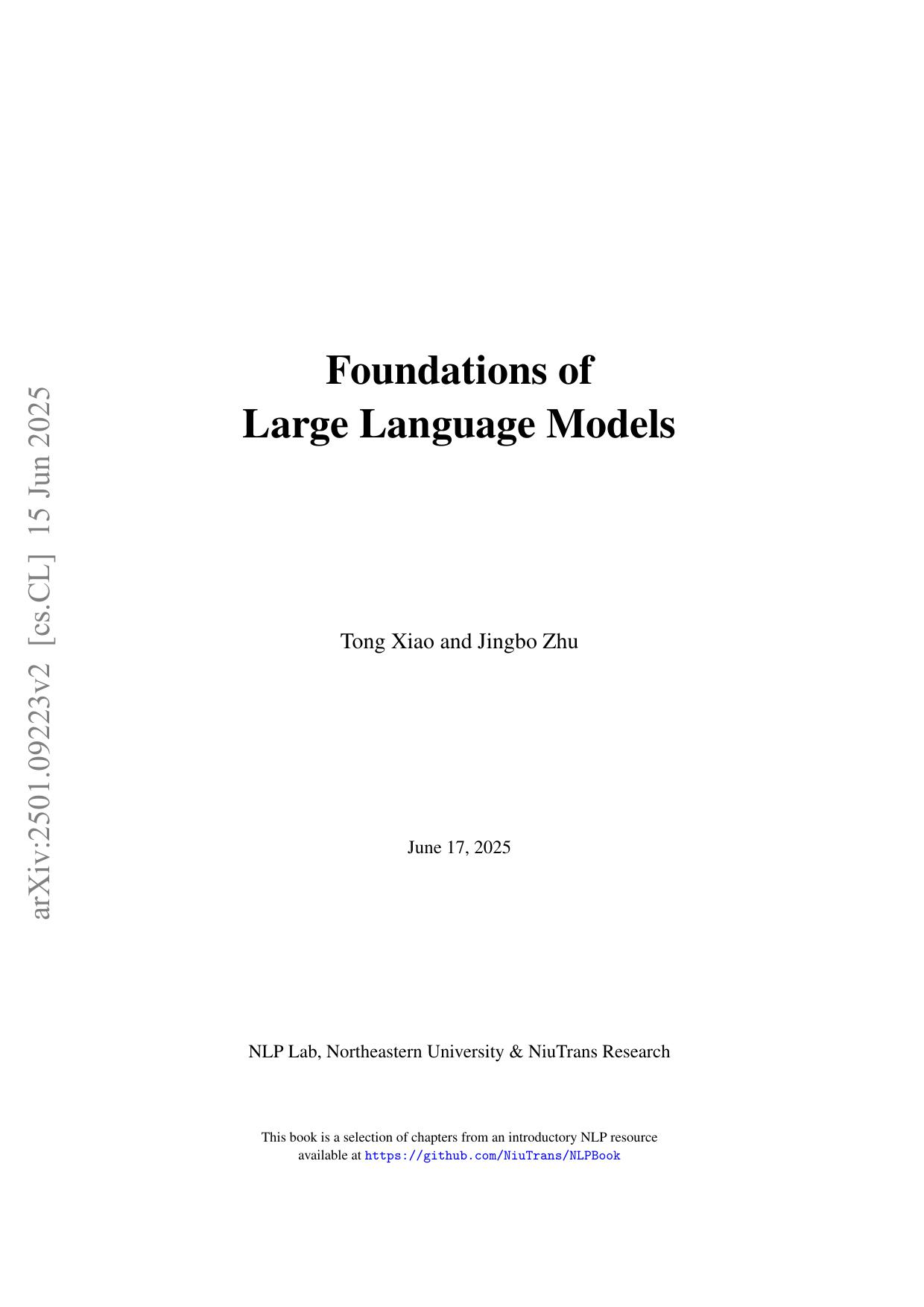 Foundations of Large Language Models