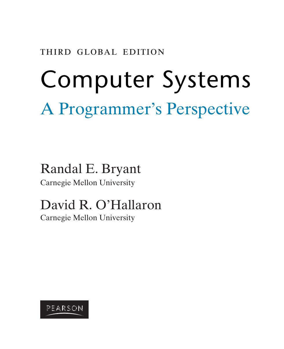 Computer Systems A Programmers Perspective 2016