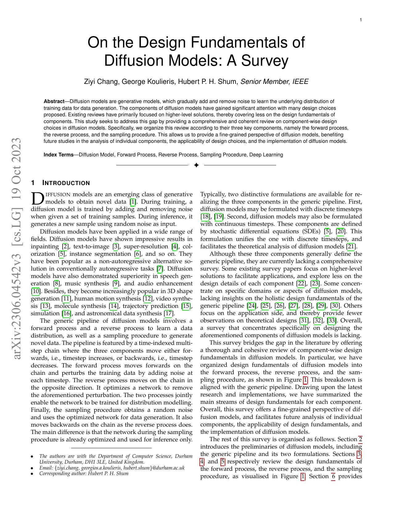 On the Design Fundamentals of Diffusion Models A Survey