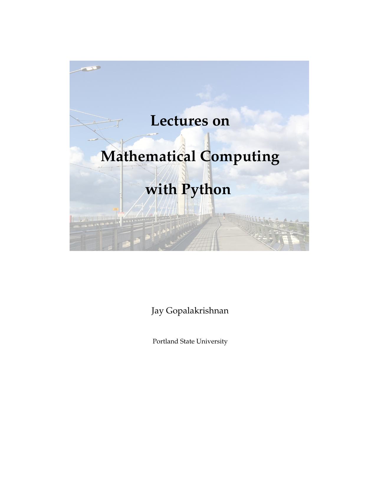 Lectures on Mathematical Computing with Python