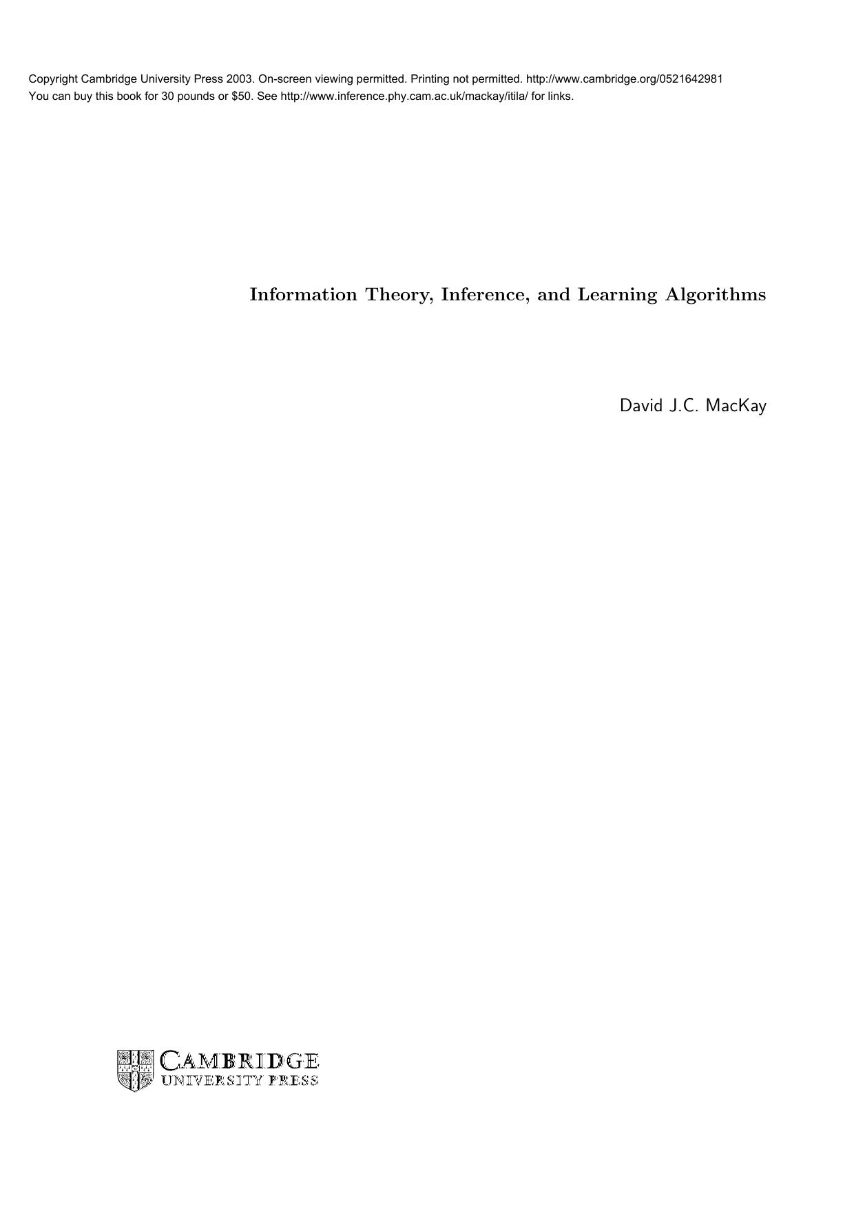 information theory and ML