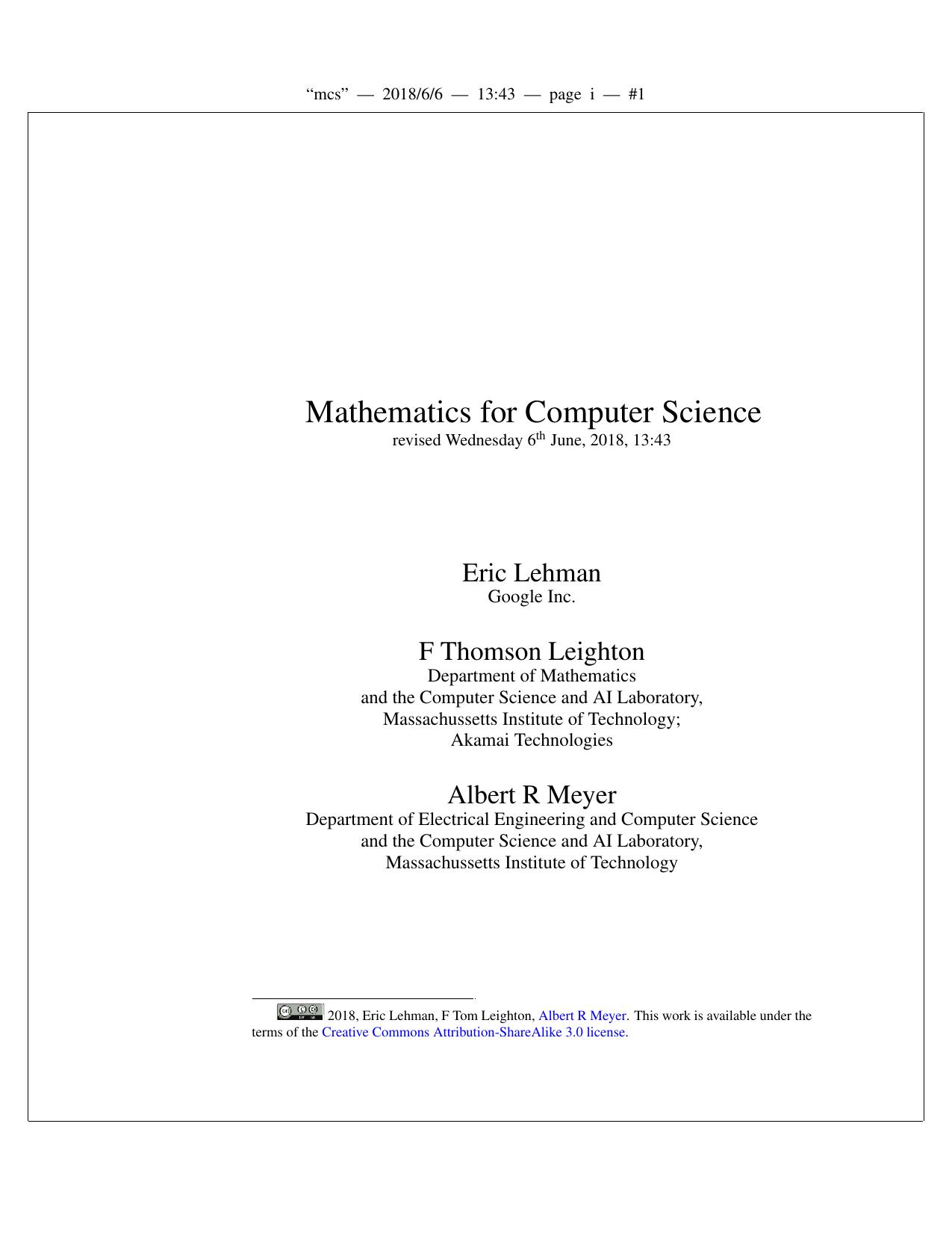Mathematics for Computer Science 2