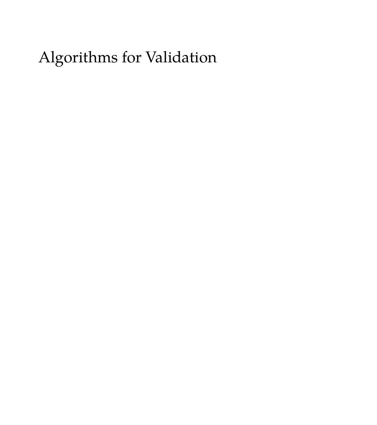 Algorithms for Validation
